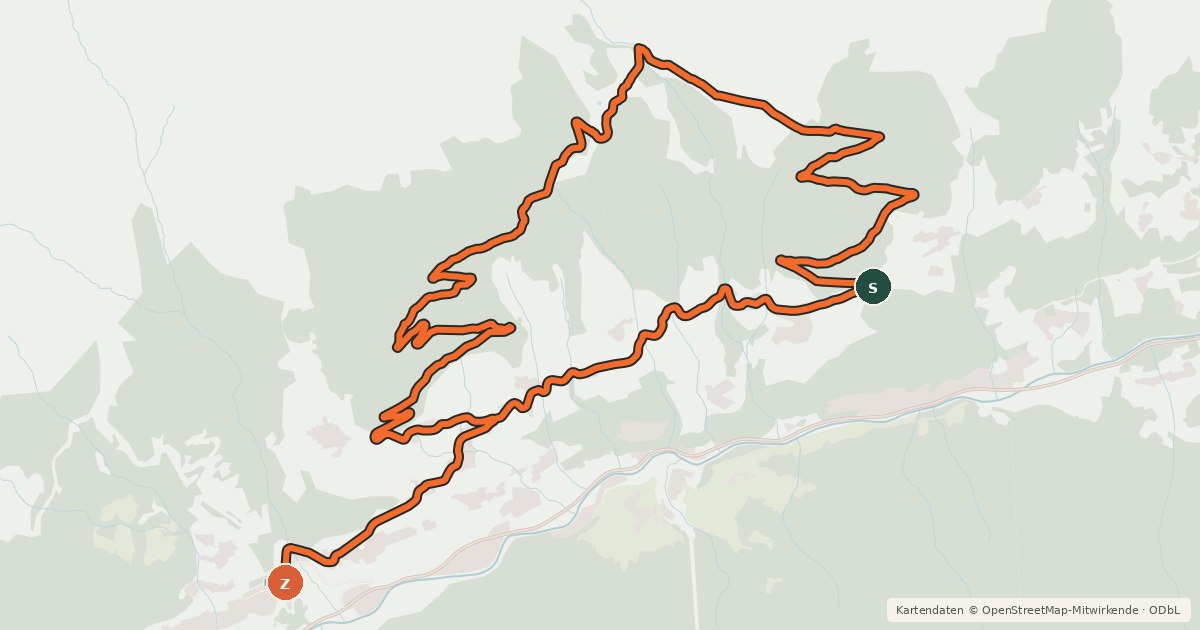 Kartenübersicht der Radroute Durrichalpe-Tour