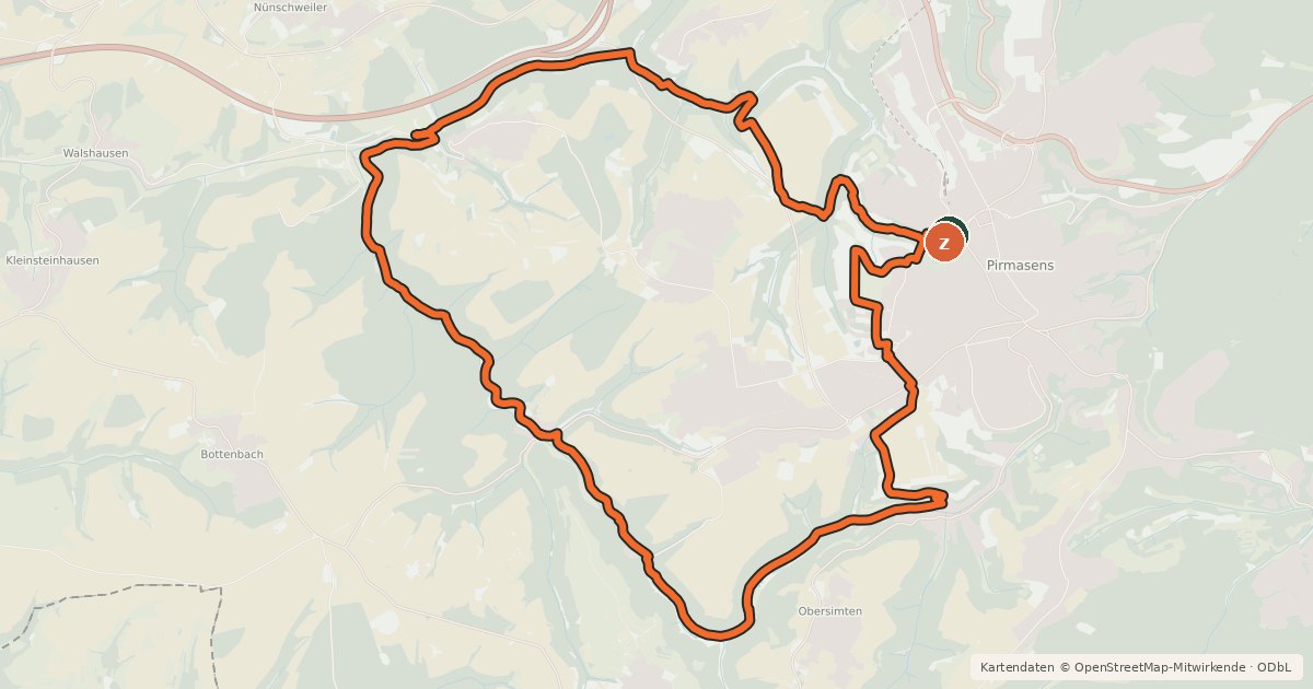 Kartenübersicht der Radroute Dynamikum Rundweg