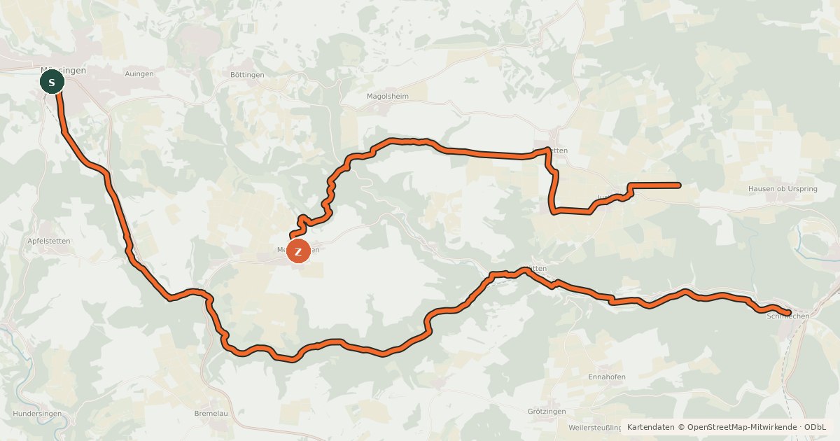 Kartenübersicht der Radroute e-Bike Tour 5 Zur Venus vom Hohle Fels