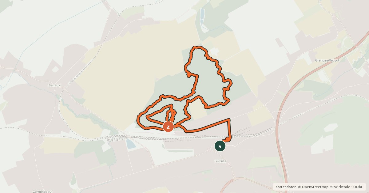Kartenübersicht der Radroute 🚲E Bois de la Faye Bike