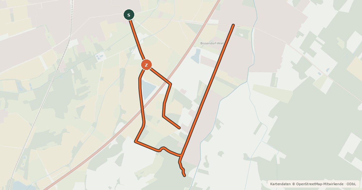 Kartenübersicht der Radroute Eichenkreuzburgweg