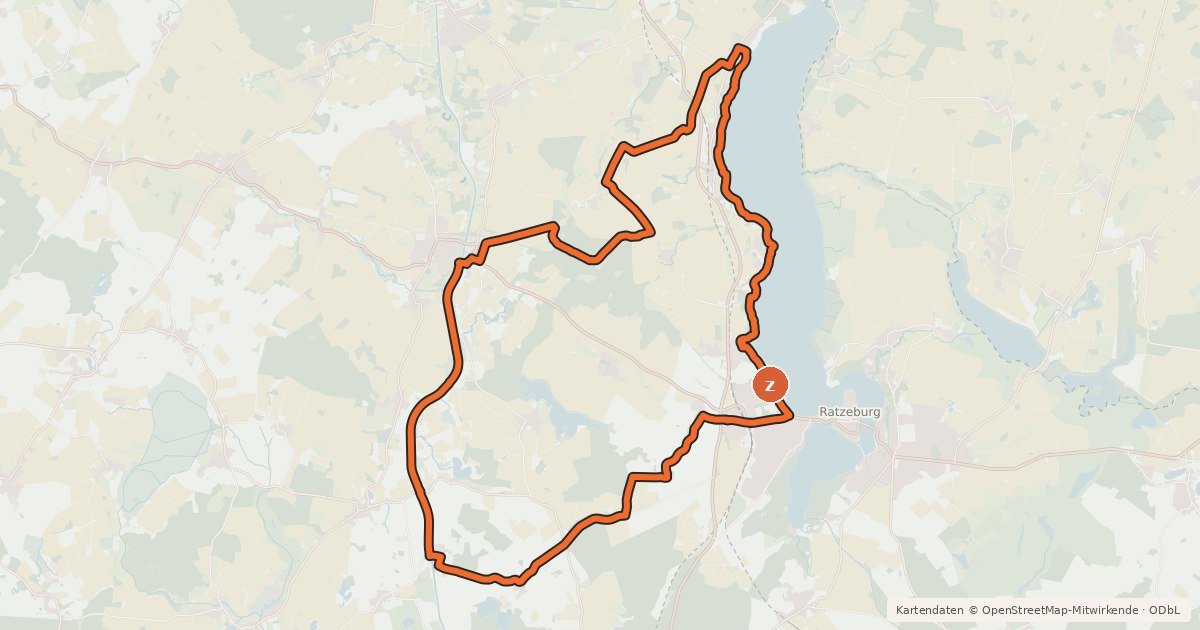 Kartenübersicht der Radroute Eiszeittour