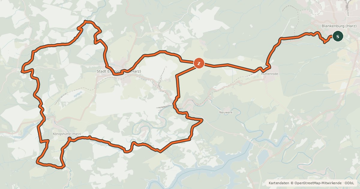 Kartenübersicht der Radroute EL3 Harte Wald- und Wiesentour