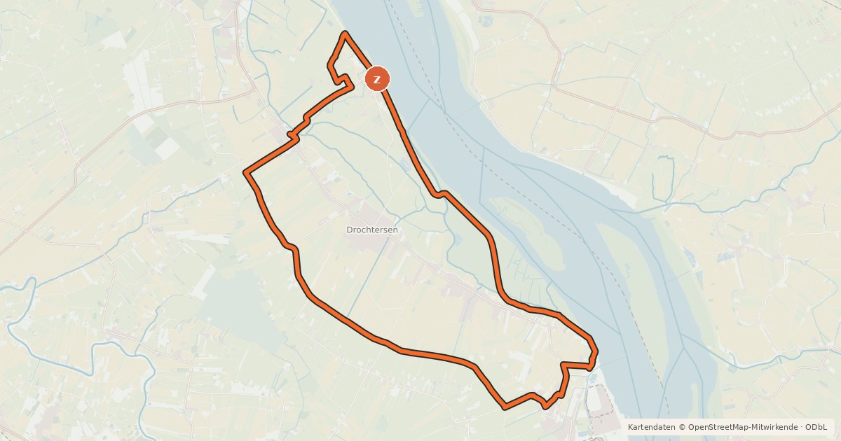 Kartenübersicht der Radroute Elbinselroute