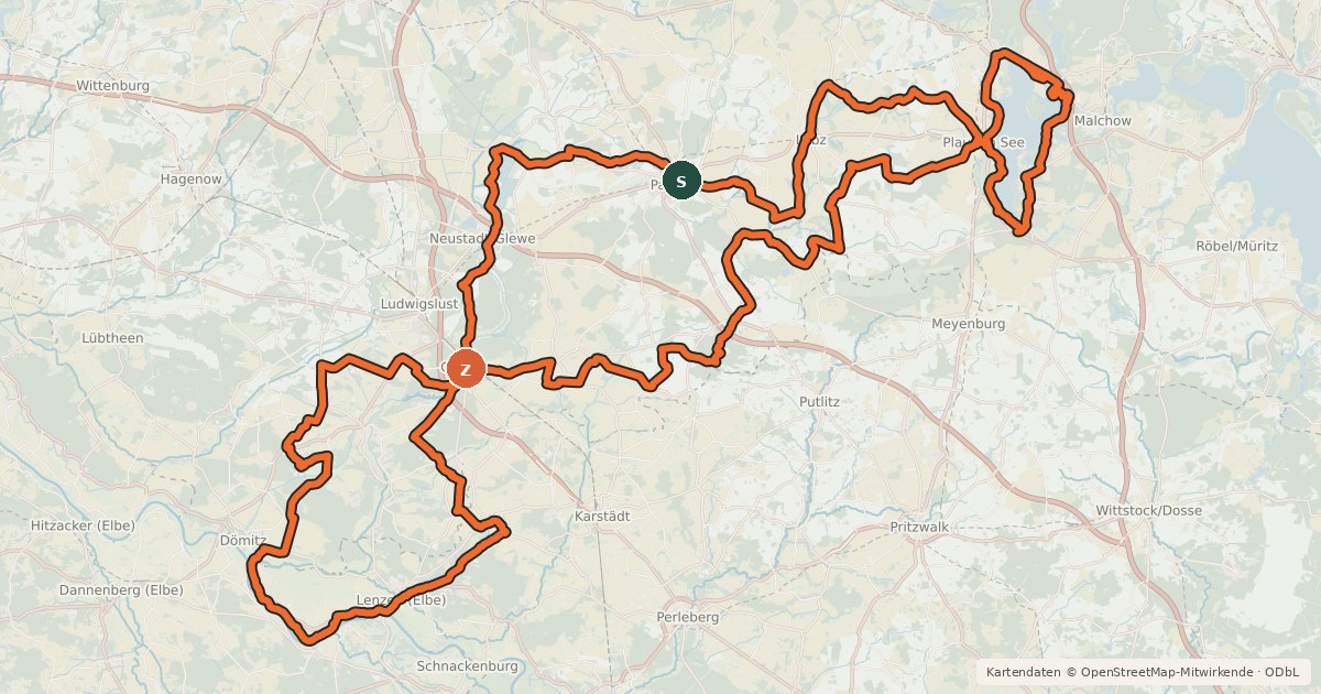 Kartenübersicht der Radroute Eldetal-Rundweg