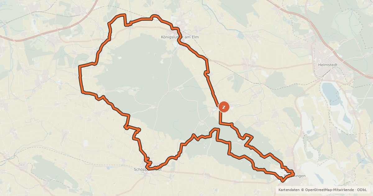 Kartenübersicht der Radroute Elmkreisel