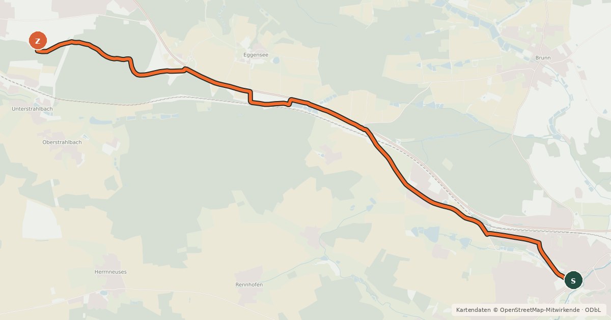 Kartenübersicht der Radroute Emskirchen - Neustadt a.d. Aisch