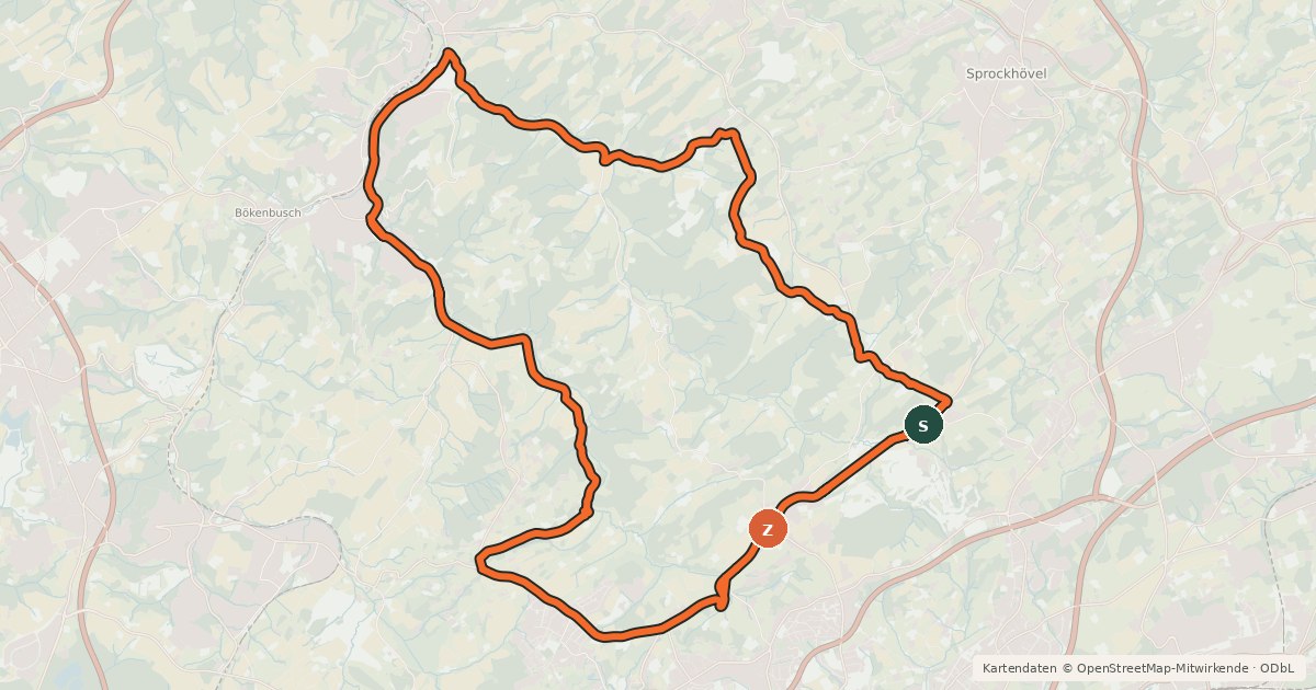 Kartenübersicht der Radroute EN10 [Ennepe-Ruhr-Kreis]