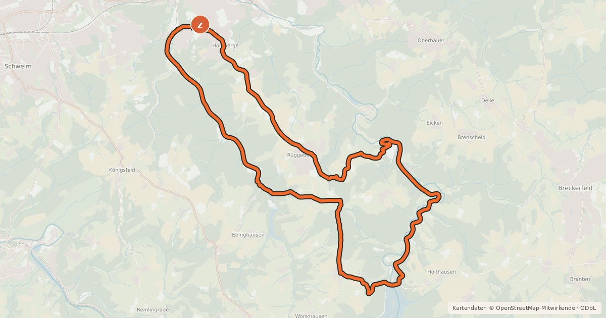 Kartenübersicht der Radroute EN12 [Ennepe-Ruhr-Kreis]