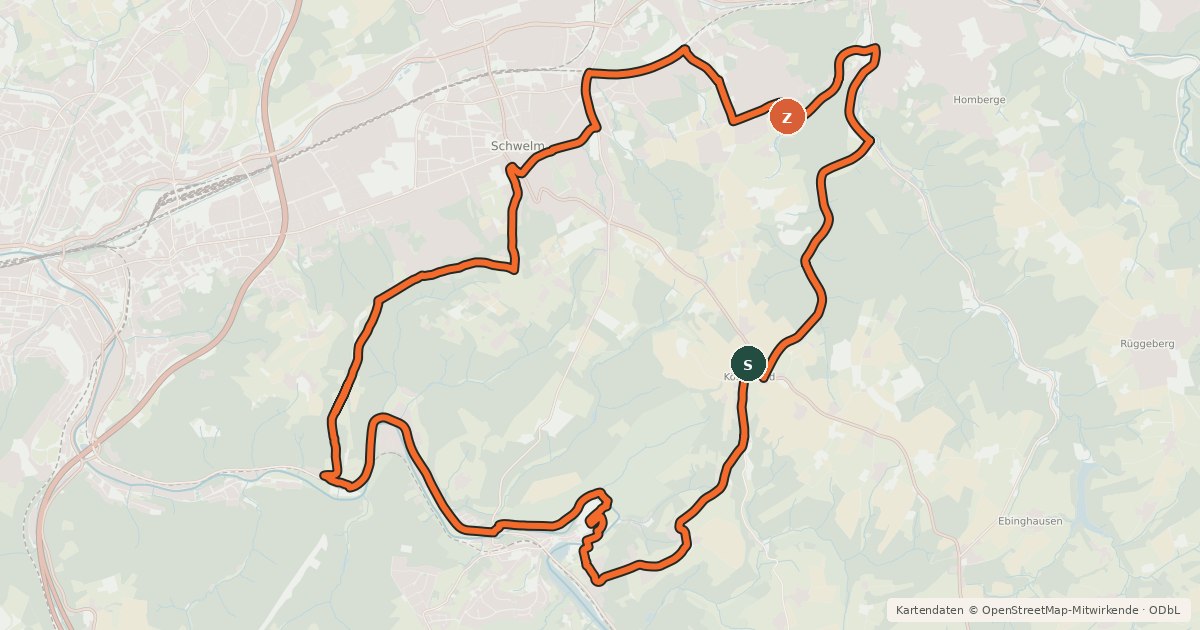 Kartenübersicht der Radroute EN13 [Ennepe-Ruhr-Kreis]