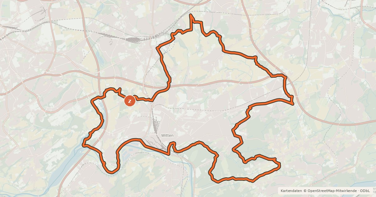 Kartenübersicht der Radroute EN6 [Ennepe-Ruhr-Kreis]