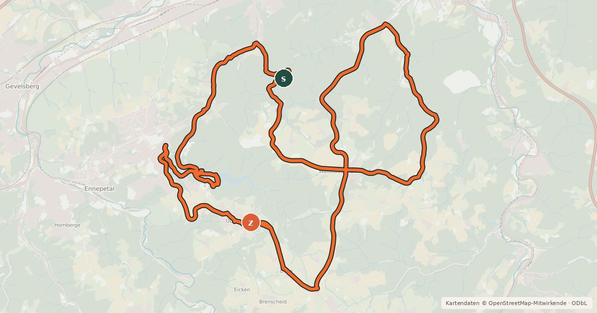 Kartenübersicht der Radroute EN8 [Ennepe-Ruhr-Kreis]