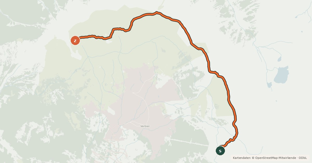 Kartenübersicht der Radroute Enduro La Planie