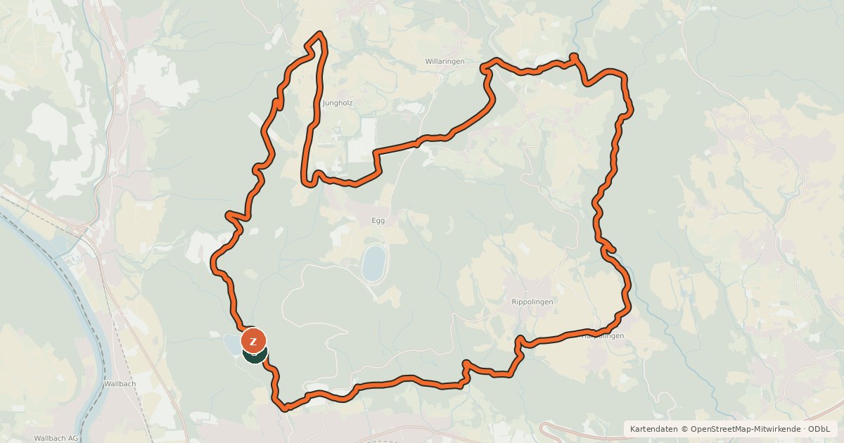 Kartenübersicht der Radroute enjoy&bike Bad Säckingen