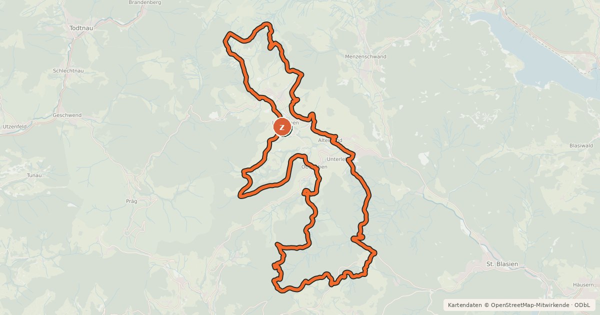Kartenübersicht der Radroute enjoy&bike Bernau