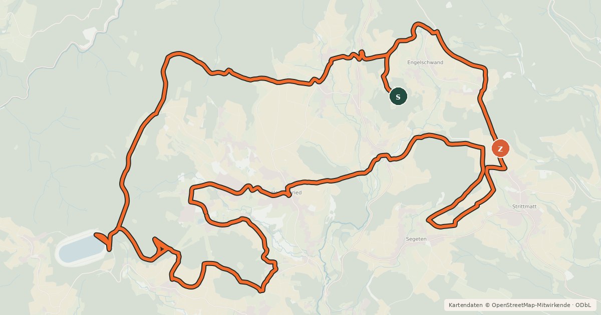 Kartenübersicht der Radroute enjoy&bike Herrischried