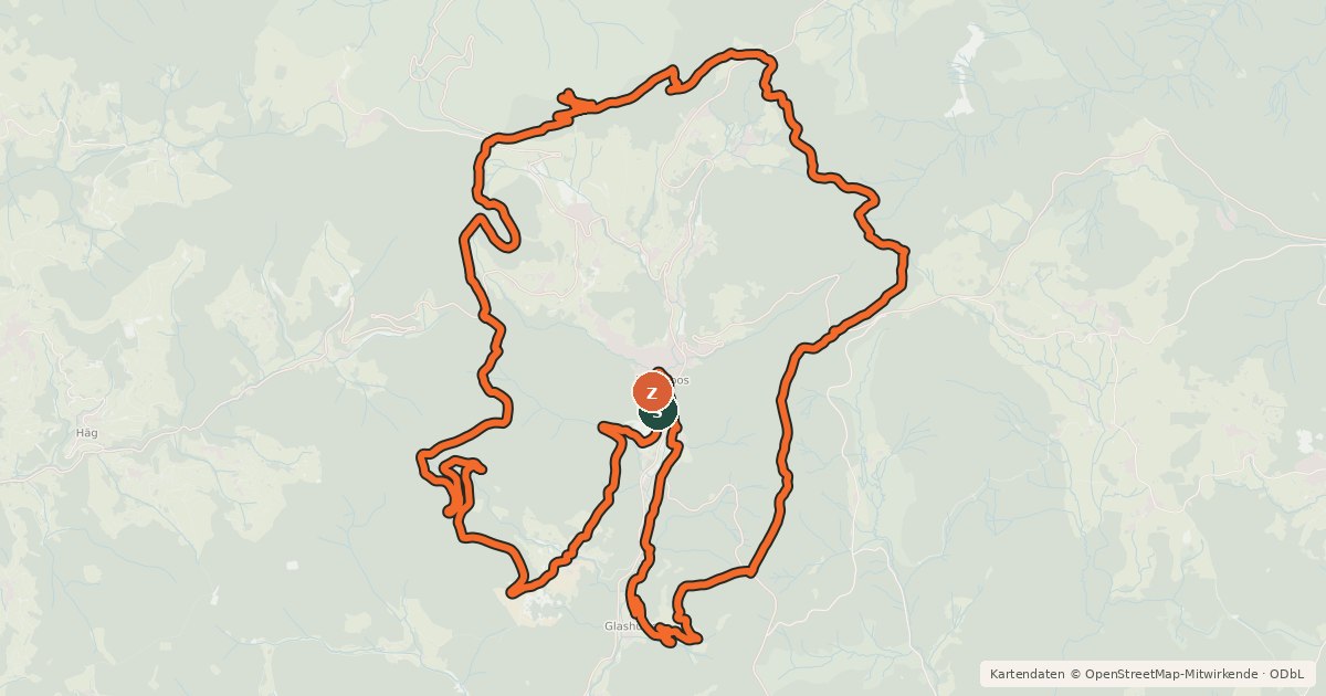 Kartenübersicht der Radroute enjoy&bike Todtmoos