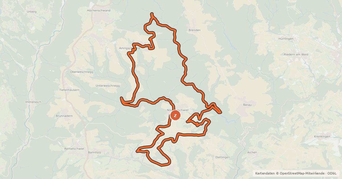 Kartenübersicht der Radroute enjoy&bike Weilheim