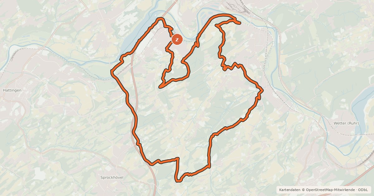 Kartenübersicht der Radroute Ennepe-Ruhr-Kreis EN11