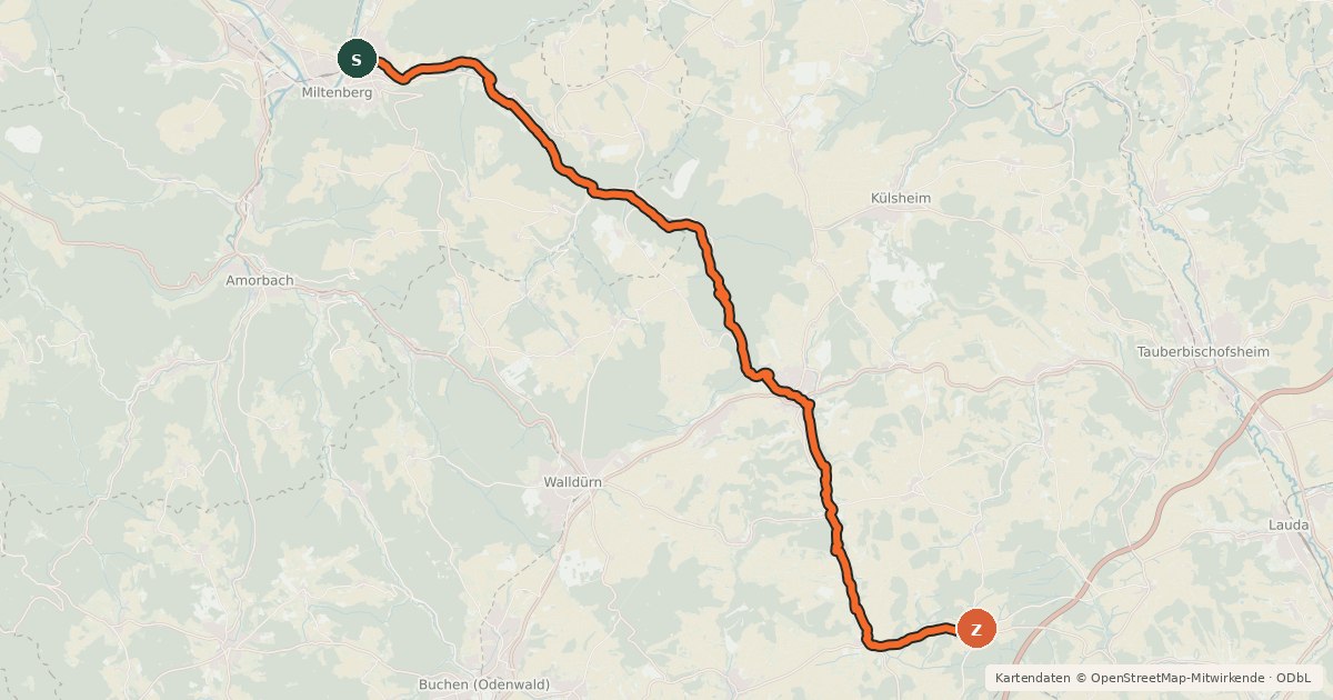 Kartenübersicht der Radroute Erftal-Mühlen-Radweg