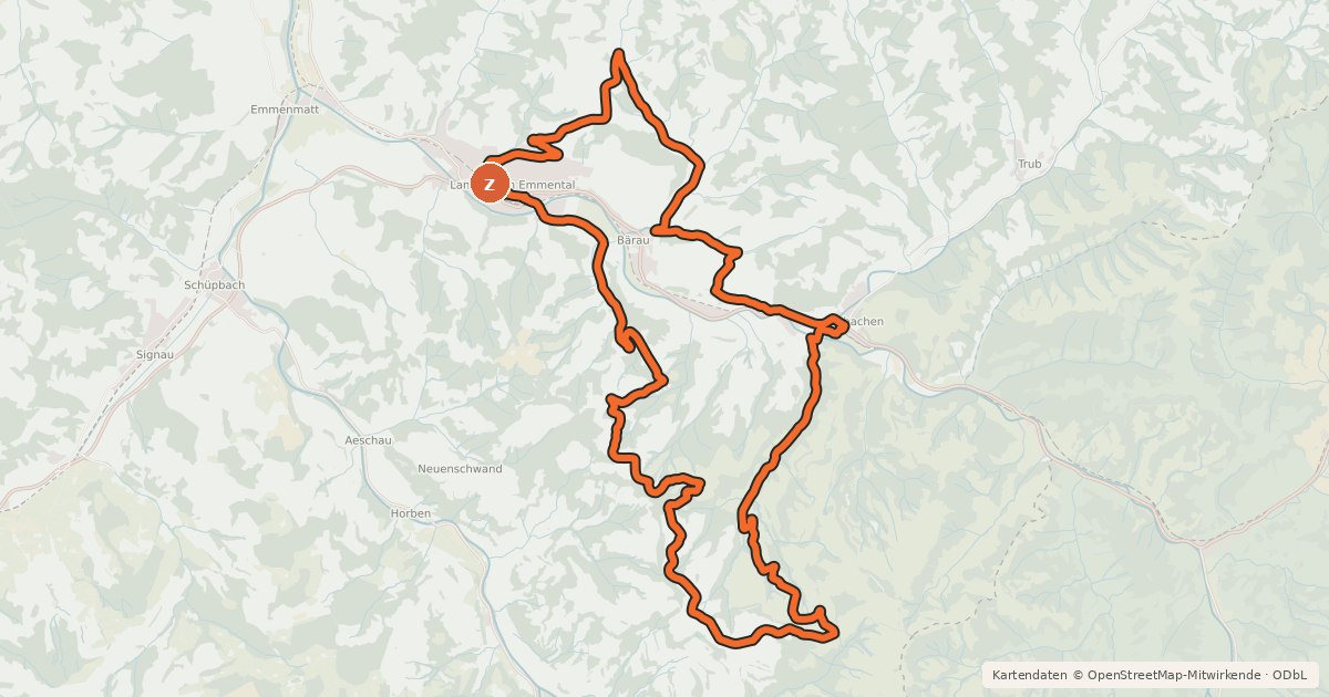 Kartenübersicht der Radroute Erlebnis Tour