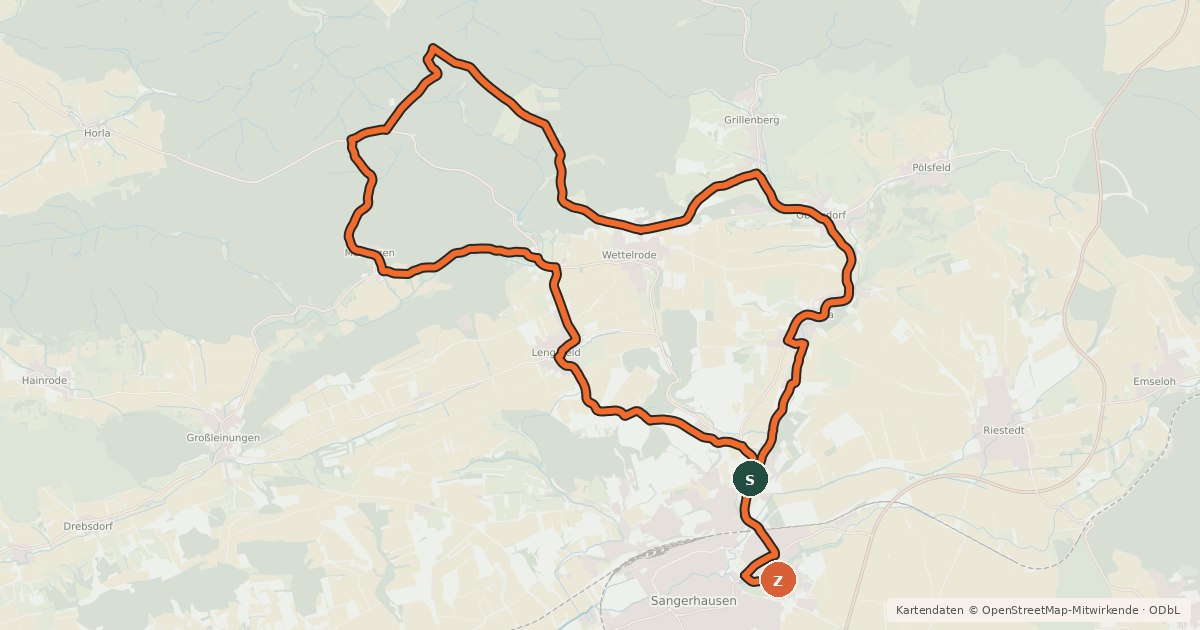 Kartenübersicht der Radroute Erlebnisradtour Geschichte Bergbau