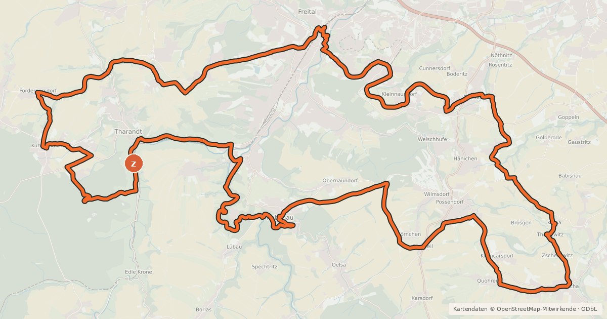 Kartenübersicht der Radroute Erlebnisregion Dresden Route 5