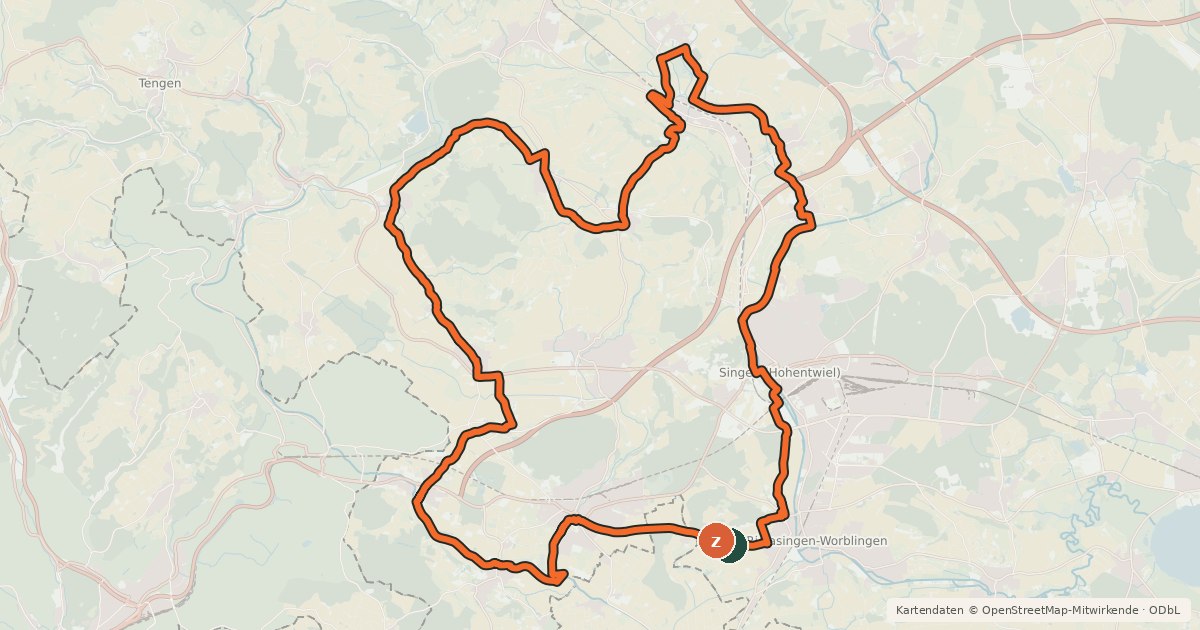 Kartenübersicht der Radroute Erlebnistour 15