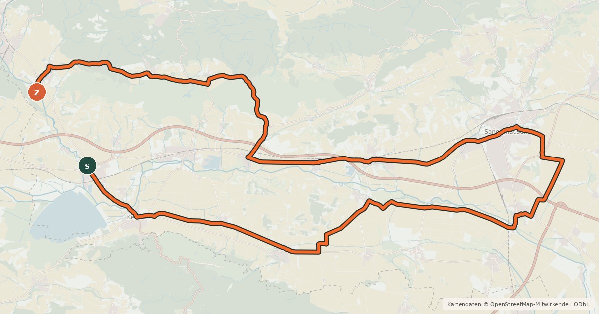 Kartenübersicht der Radroute Erlebnistour Kaisertour