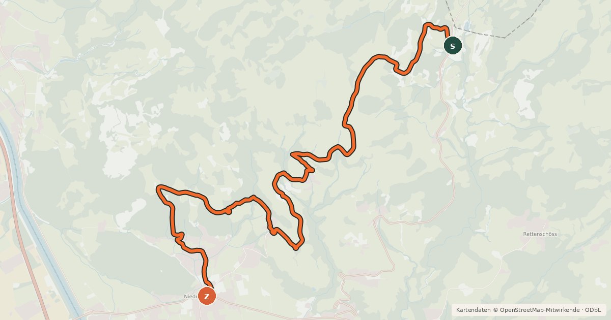 Kartenübersicht der Radroute Erlebnistour Wildbichl
