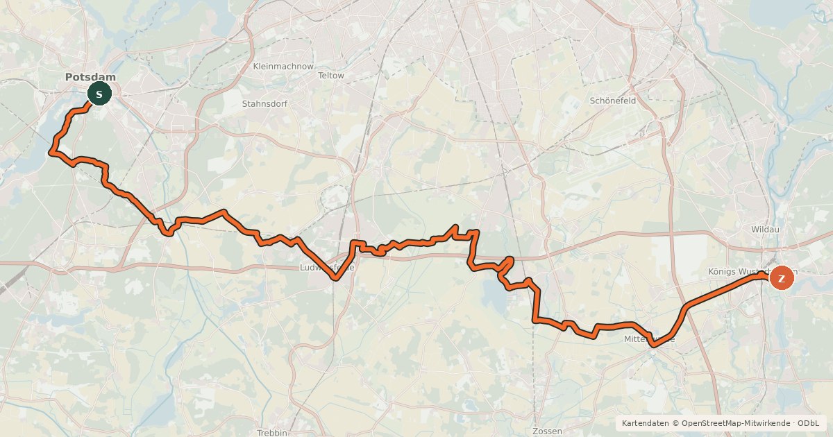 Kartenübersicht der Radroute Ernst-von-Stubenrauch-Weg