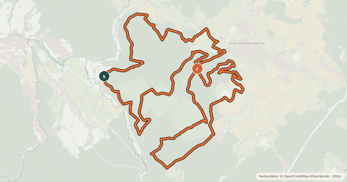 Kartenübersicht der Radroute Erzgebirgs-Bike-Marathon