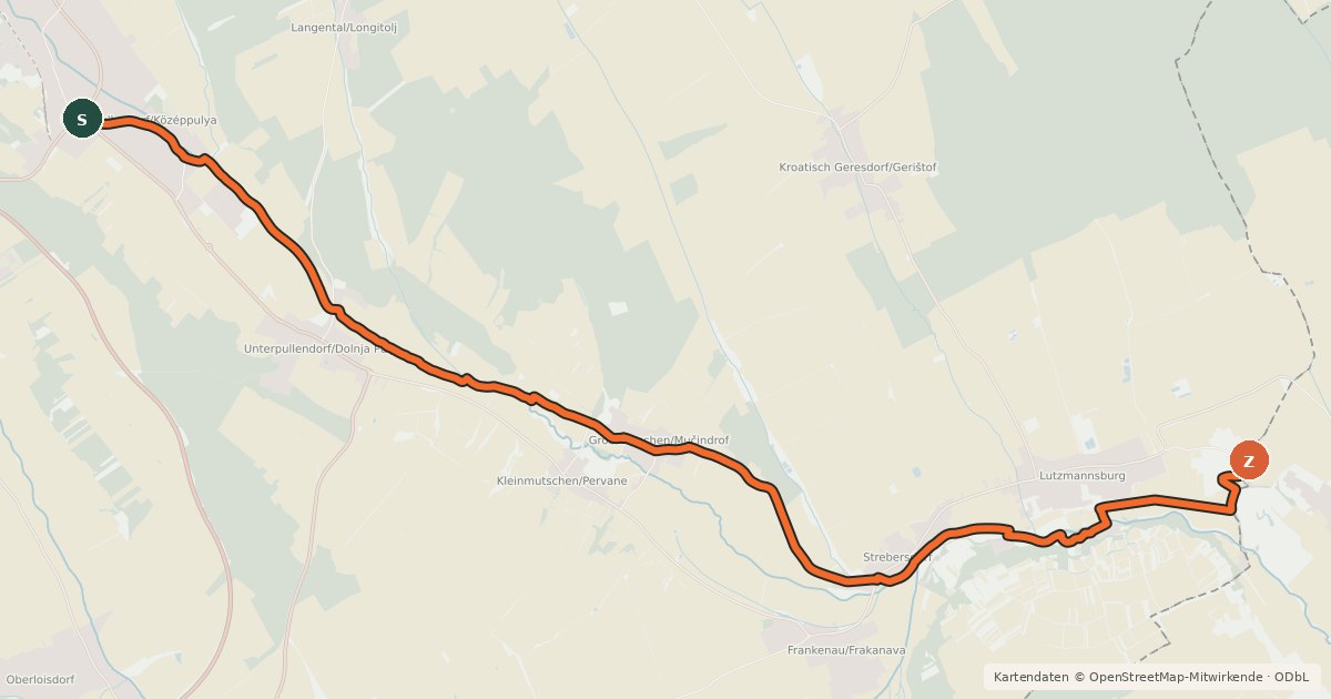 Kartenübersicht der Radroute EU-Thermal-Radwanderweg
