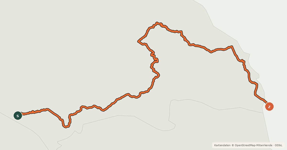 Kartenübersicht der Radroute EuroVelo 13 - Iron Curtain Trail - part Bulgaria Strandzha