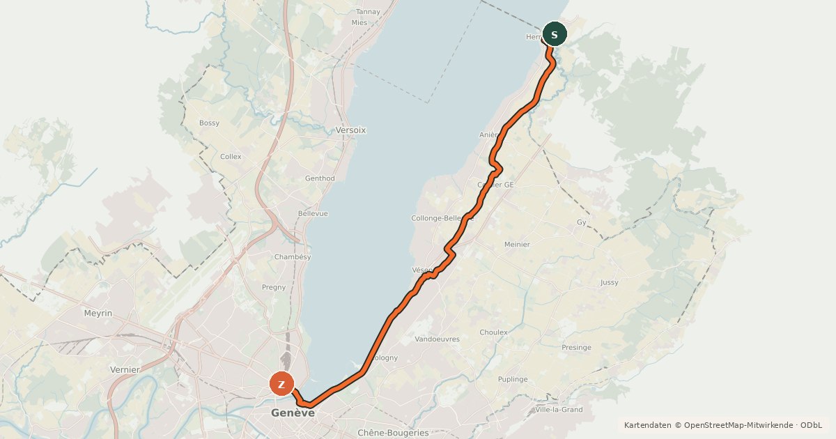 Kartenübersicht der Radroute EuroVélo 17 - 11
