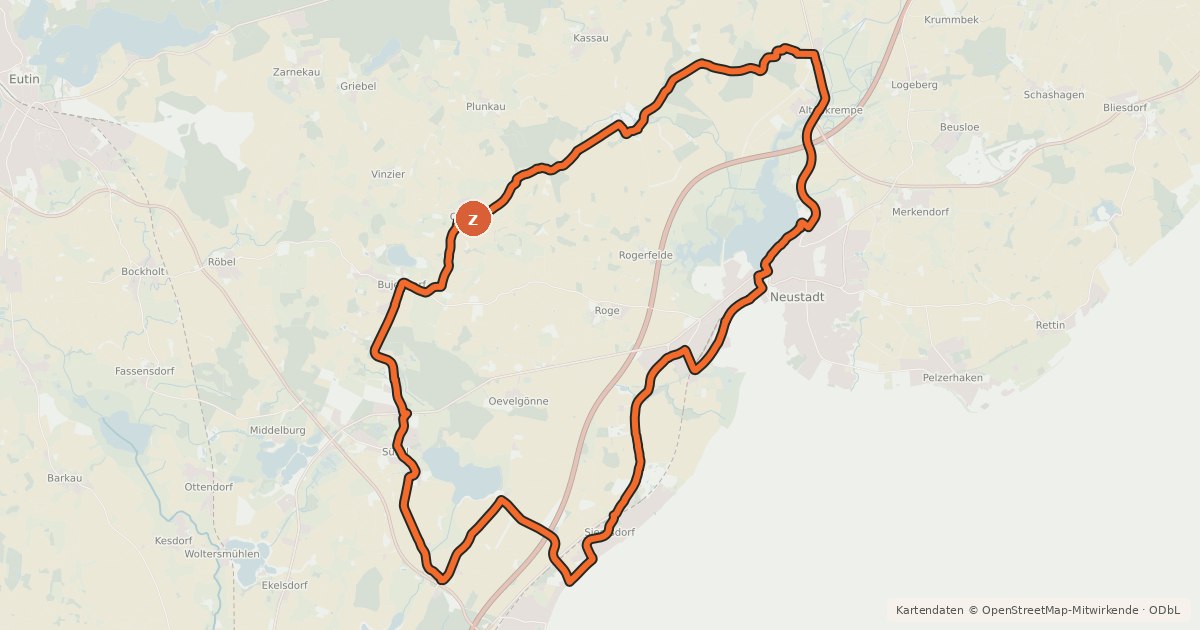 Kartenübersicht der Radroute Expressionen-Tour