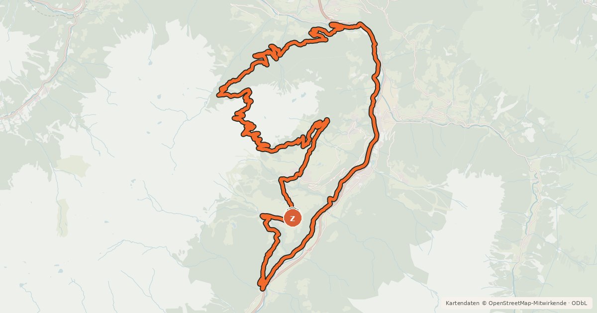 Kartenübersicht der Radroute F-S-L Extrem Tour