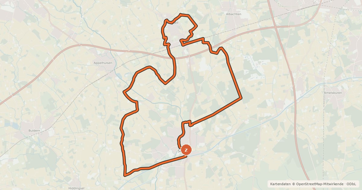 Kartenübersicht der Radroute F2