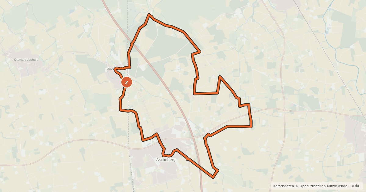 Kartenübersicht der Radroute F29