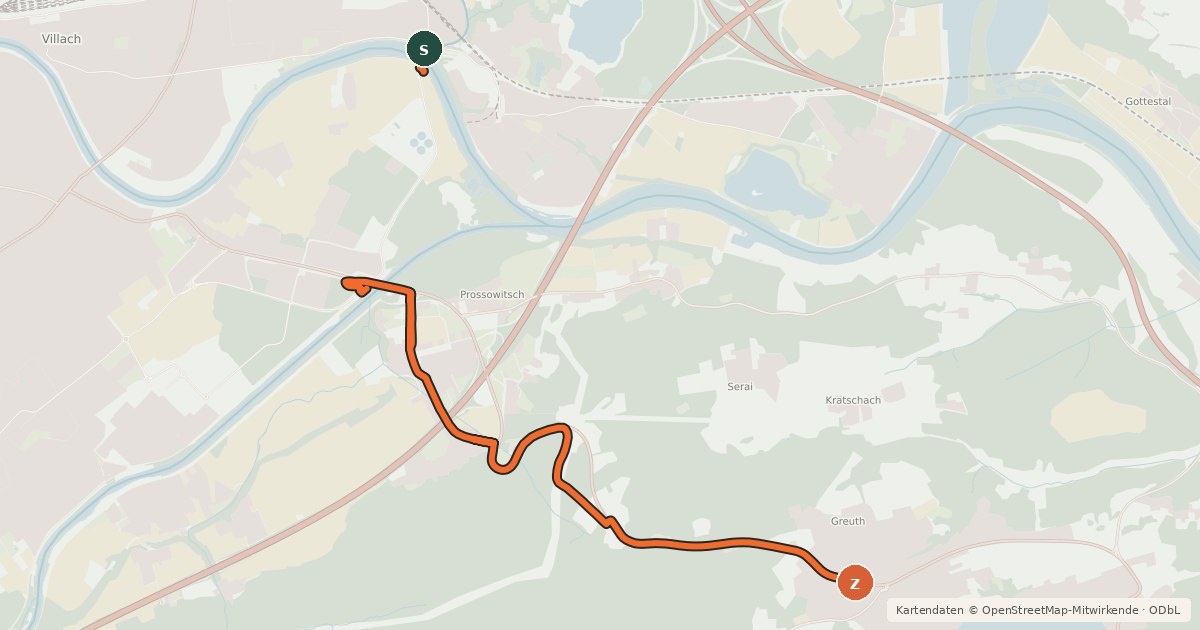 Kartenübersicht der Radroute Faaker See Radweg