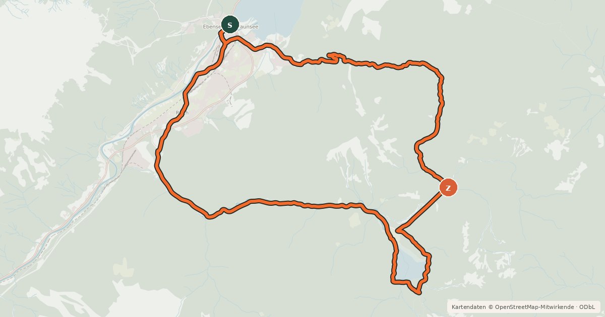 Kartenübersicht der Radroute Fahrnau-Offensee