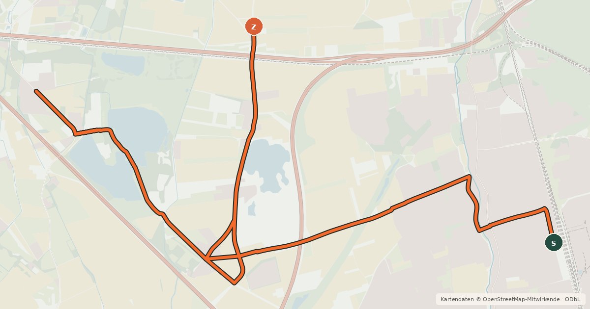 Kartenübersicht der Radroute Fahrradhauptroute Allach - Langwieder Seen
