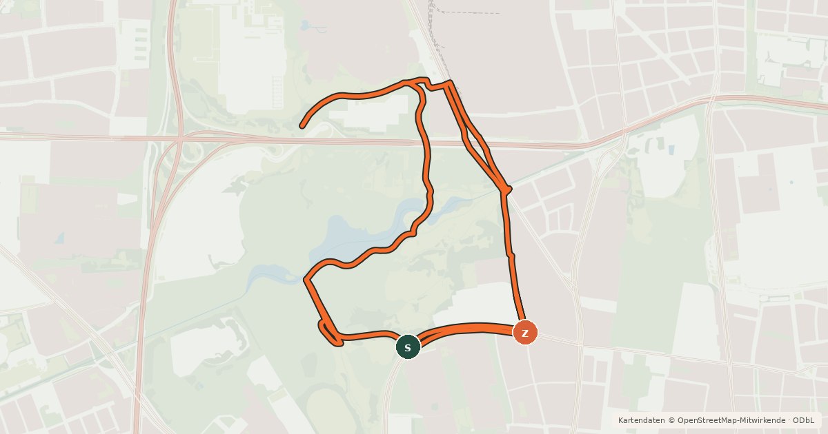 Kartenübersicht der Radroute Fahrradhauptroute Umfahrungen Olympiapark