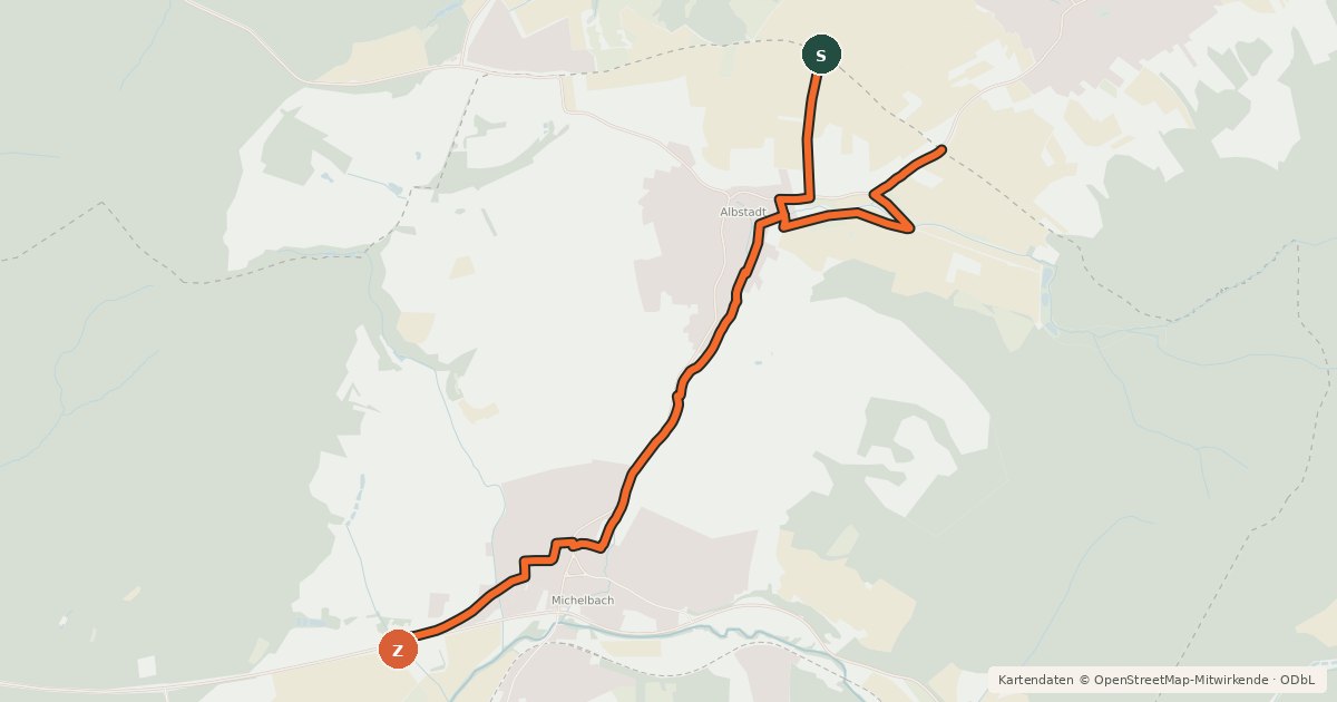 Kartenübersicht der Radroute Fahrradnetz Alzenau