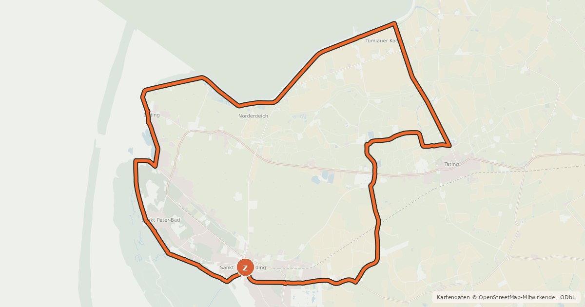 Kartenübersicht der Radroute Fahrradtour 6 – Naturerlebnis