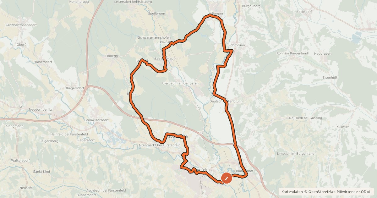 Kartenübersicht der Radroute Fantastische Tour