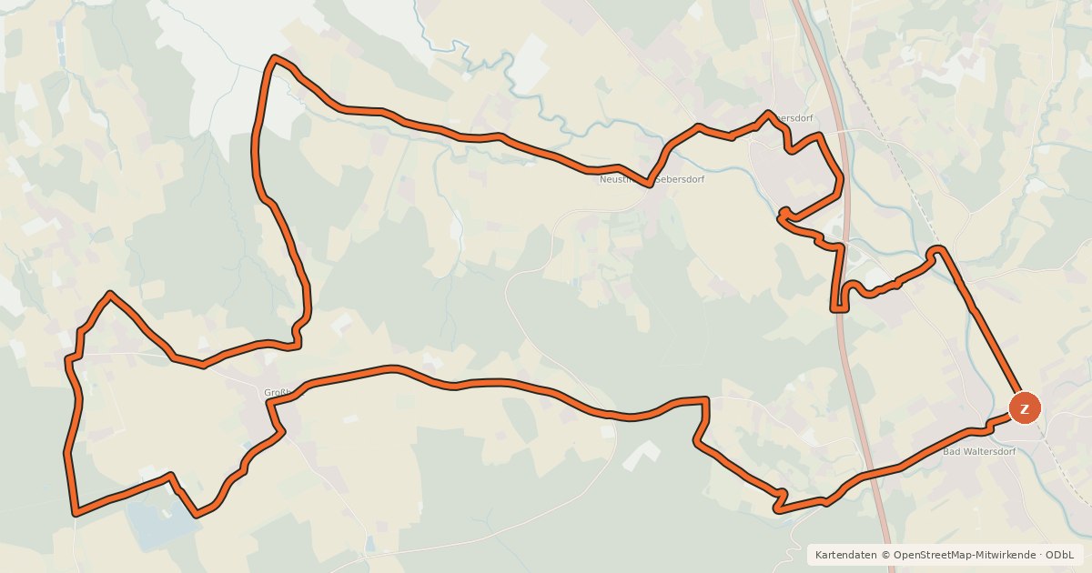 Kartenübersicht der Radroute Feinspitz-Tour