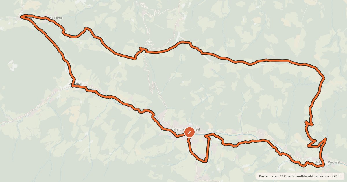 Kartenübersicht der Radroute Feistritztal-Route (e-Bike)