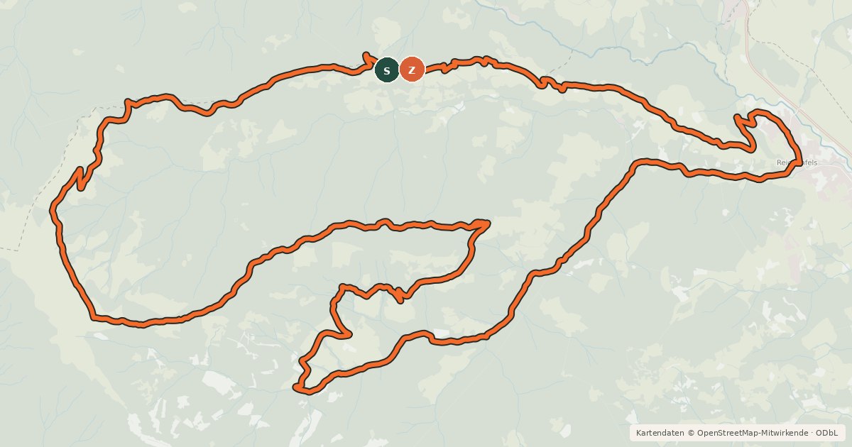 Kartenübersicht der Radroute Feldalm - Rundtour