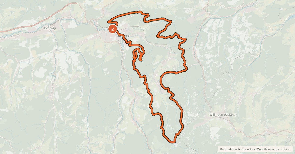 Kartenübersicht der Radroute Felsen Tour